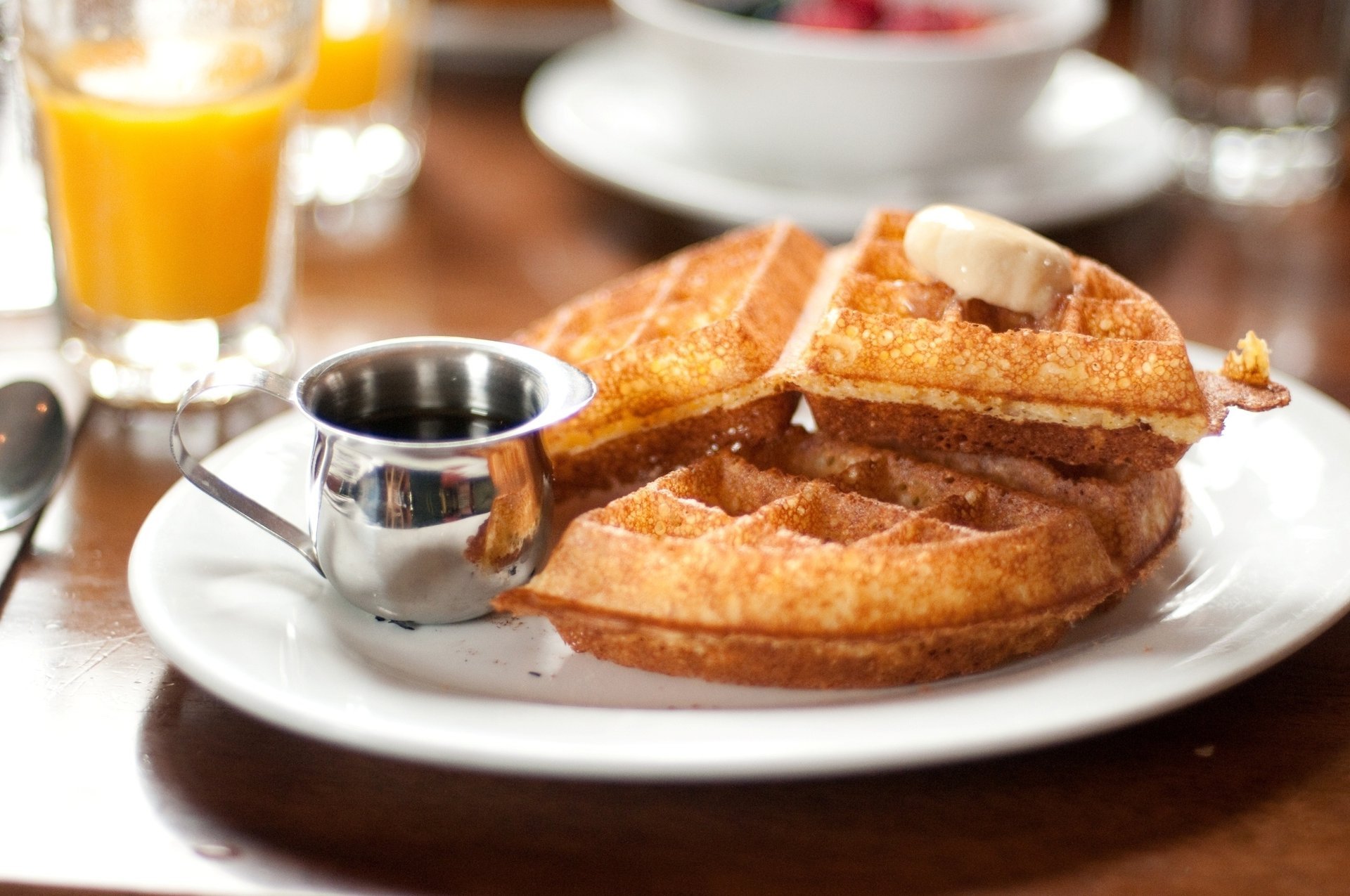 teller nahrung dessert butter schokolade waffeln