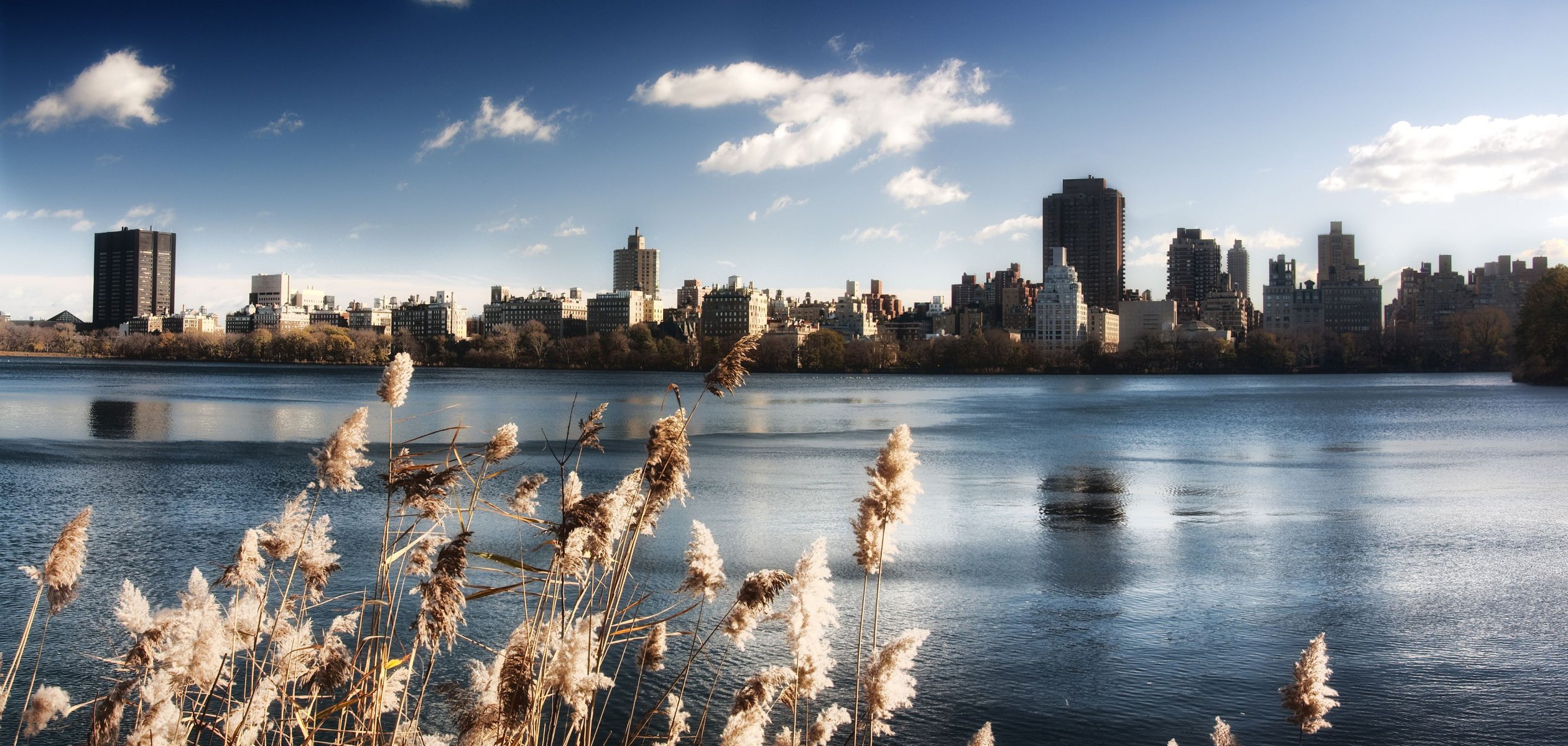 new york central park ciel lac eau bâtiments