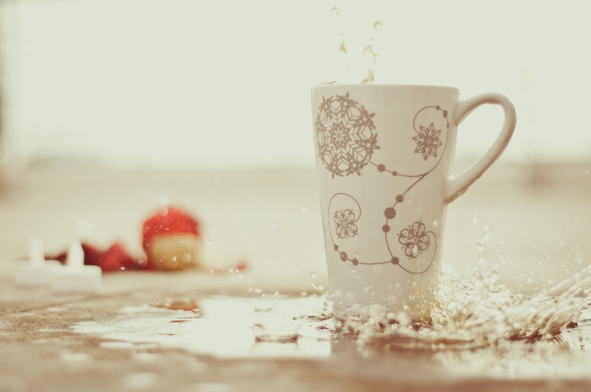 wasser tasse spritzer schneeflocken unschärfe tropfen