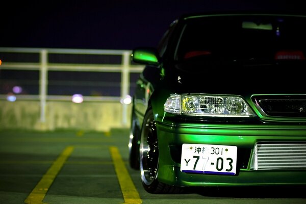 Green tuned Toyota headlight type