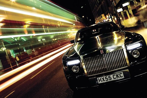 Executive car on the night road