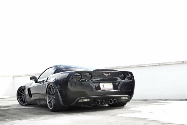 Schickes schwarzes Auto. Chevrolet Corvette z06