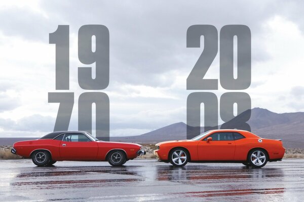 Vergleich von challenger 1970 und challenger 2008