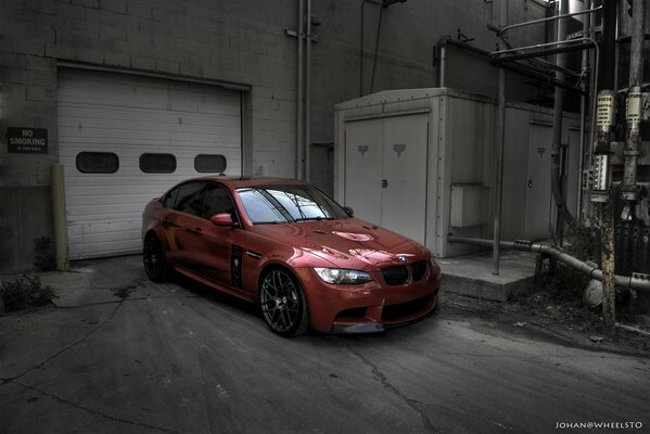 Sports car in the garage