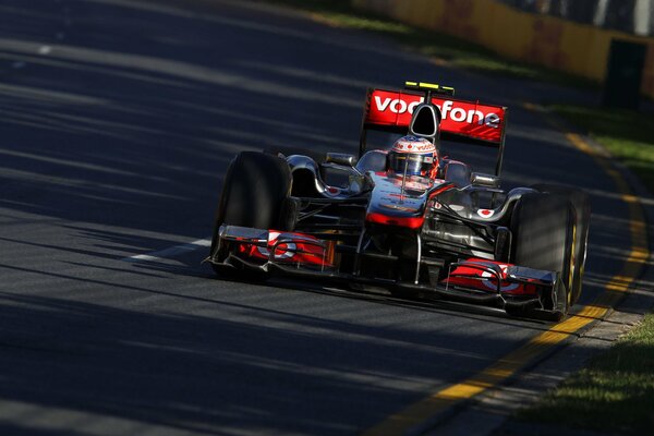 Jenson Button at the f1 race track