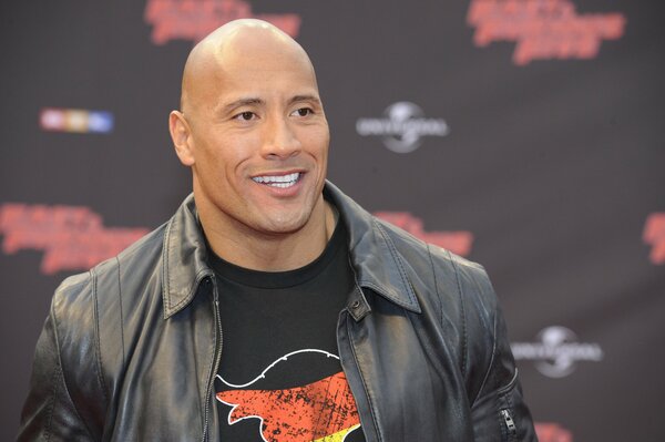 Gorgeous actor Dwayne Johnson on the red carpet