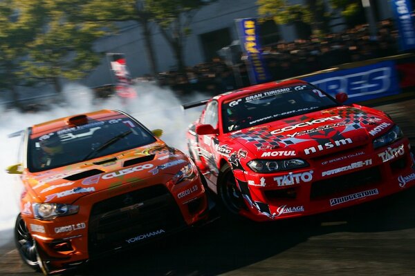 Nissan silvia und mitsubishi evolushn driften