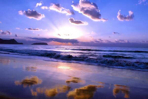 Sea. The clouds. Landscape. Horizon