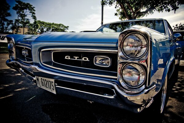 Retro car sunny weather