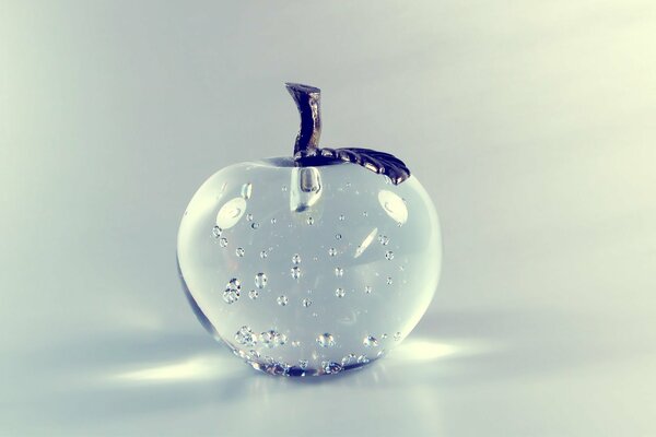 Glass apple with bubbles