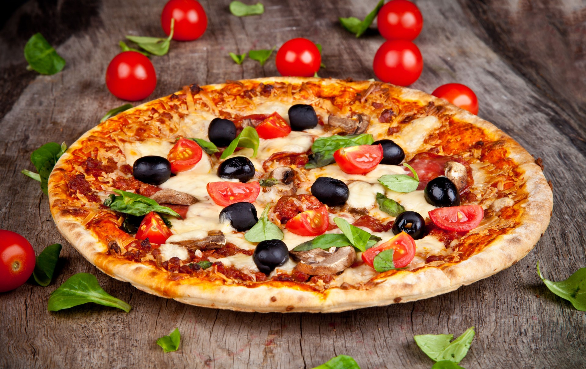 essen pilze pizza tomate