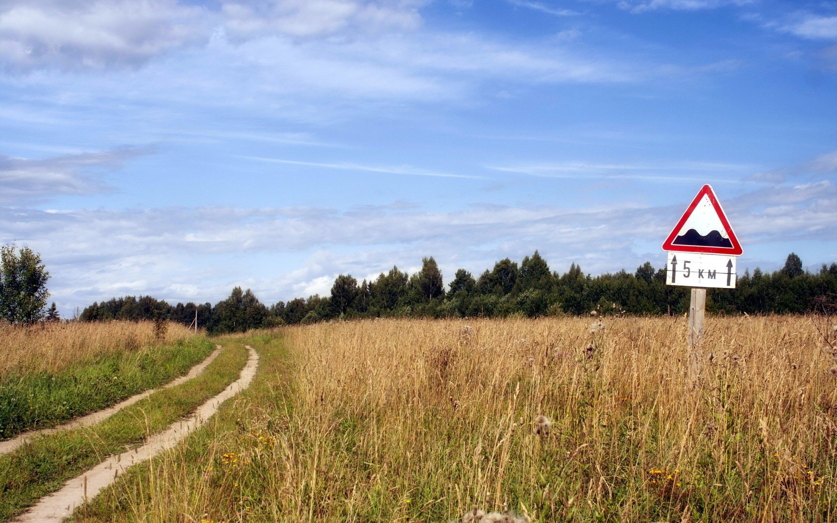 strada campo paesaggio segno