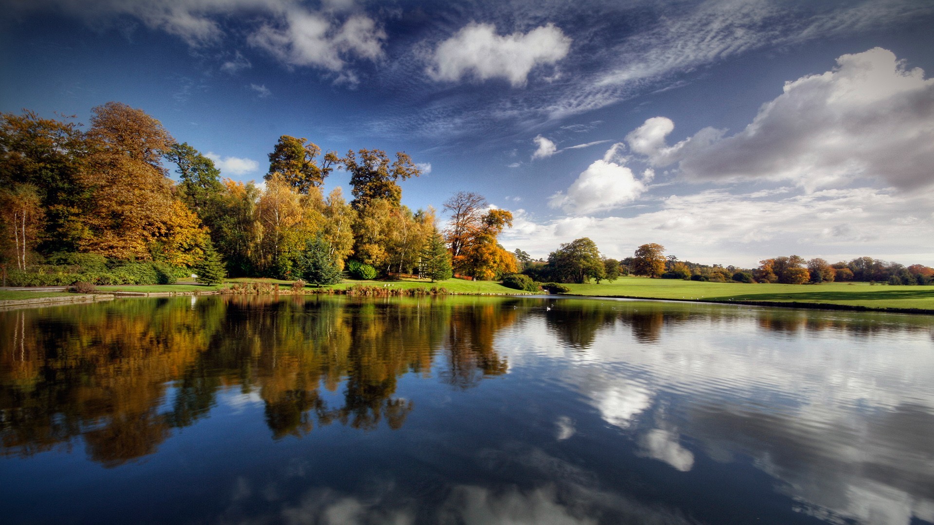 herbst fluss himmel