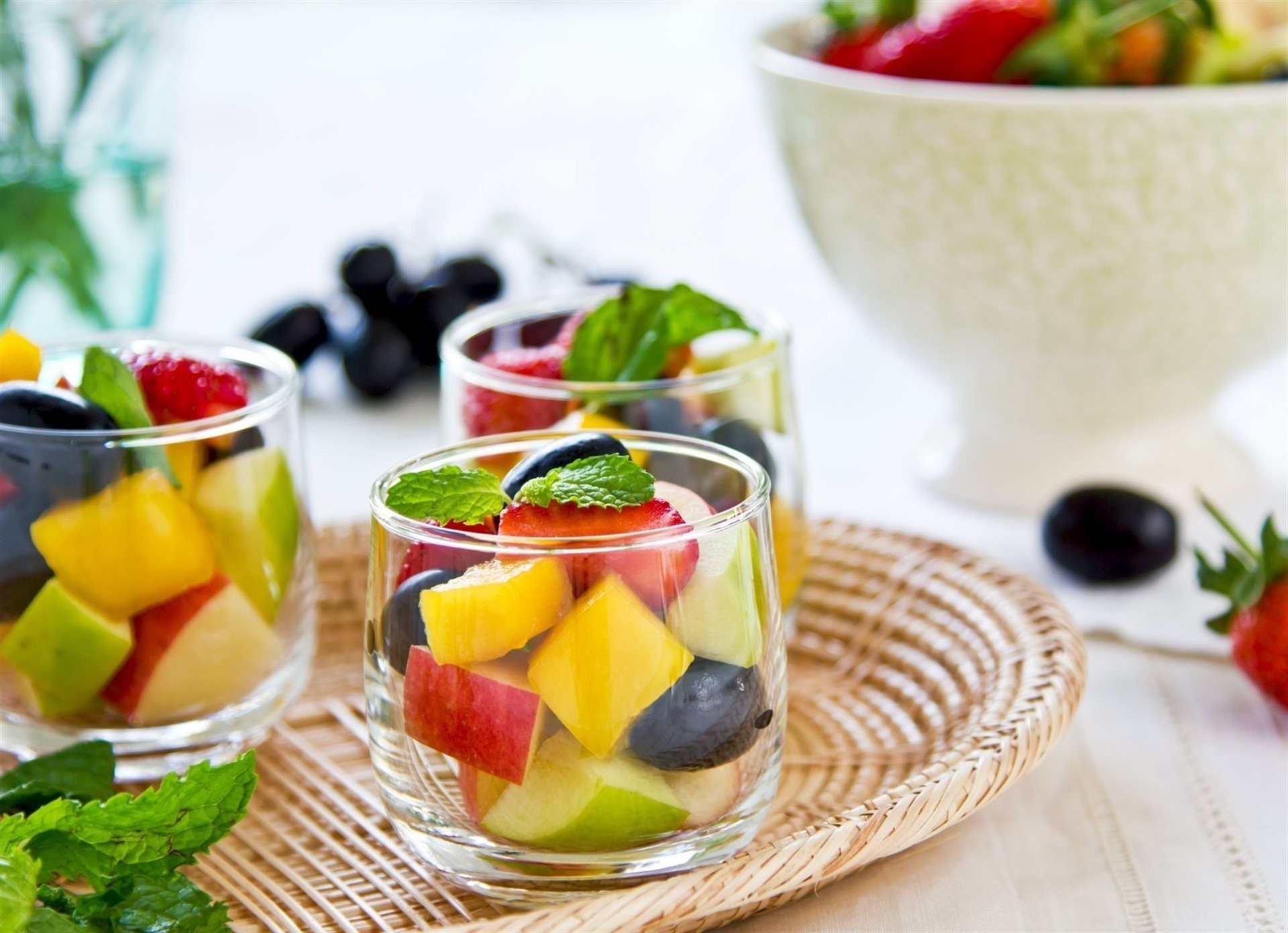 fruits plateau salade verre