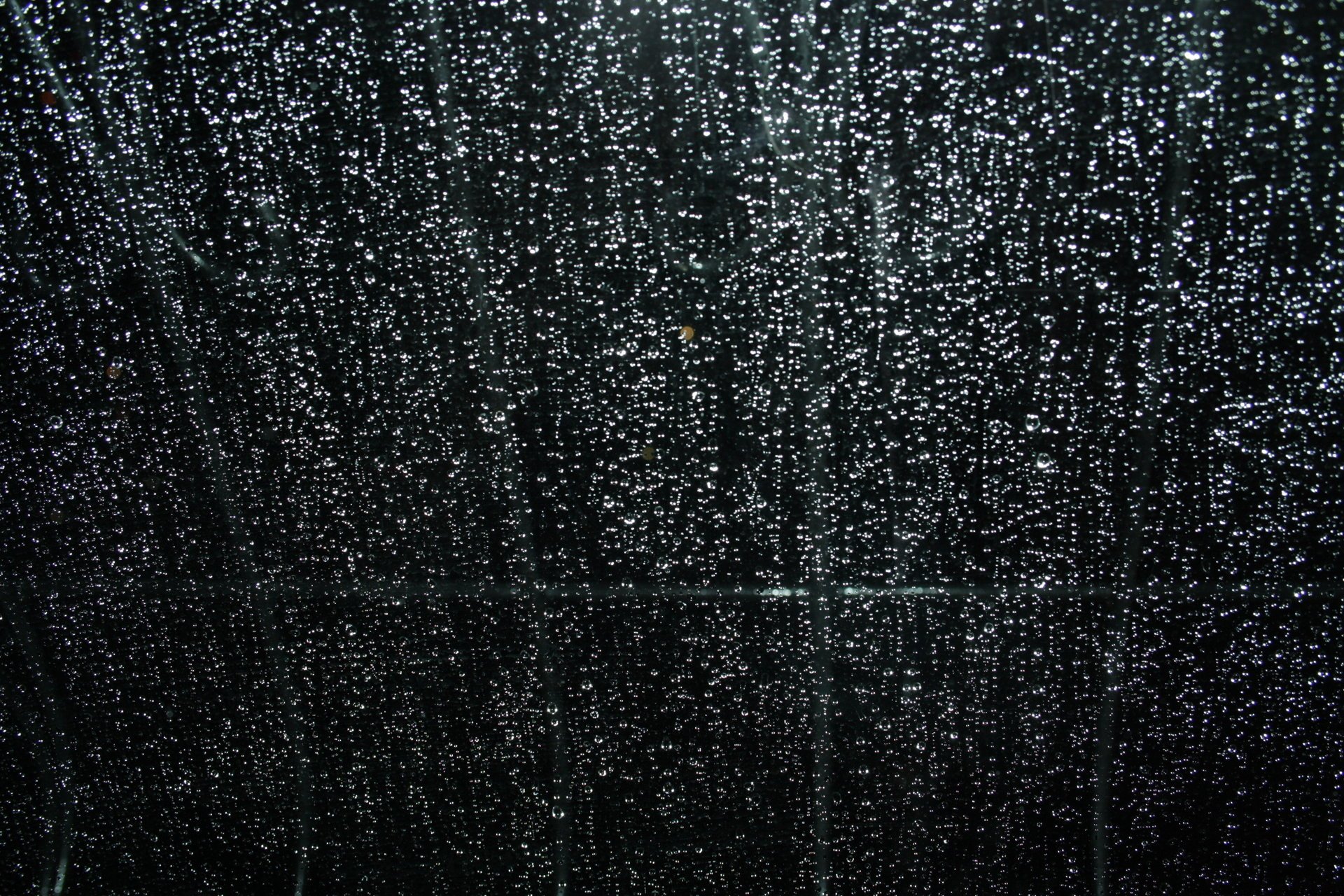 drops window night rain gla