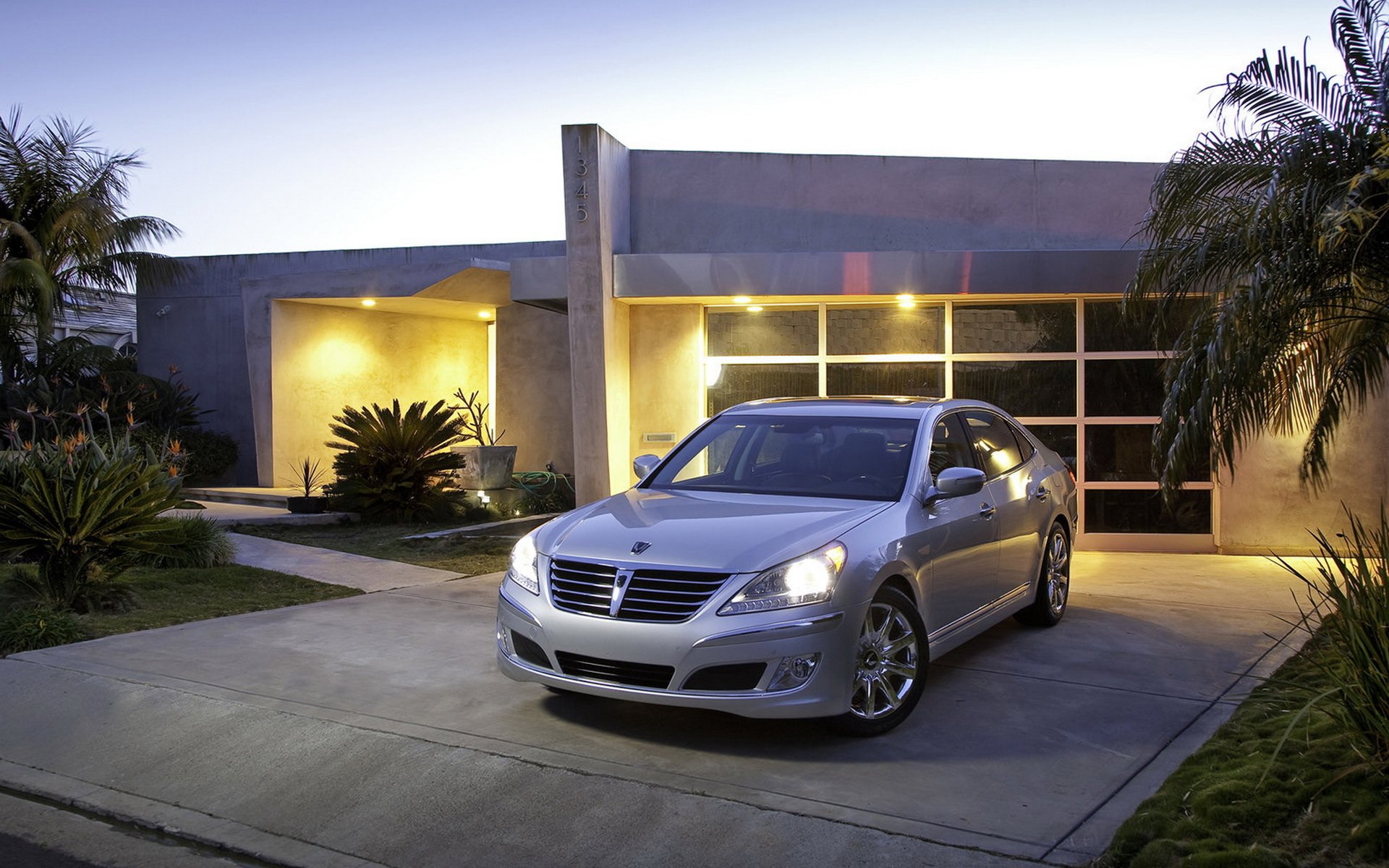 auto hyundai equus night garage