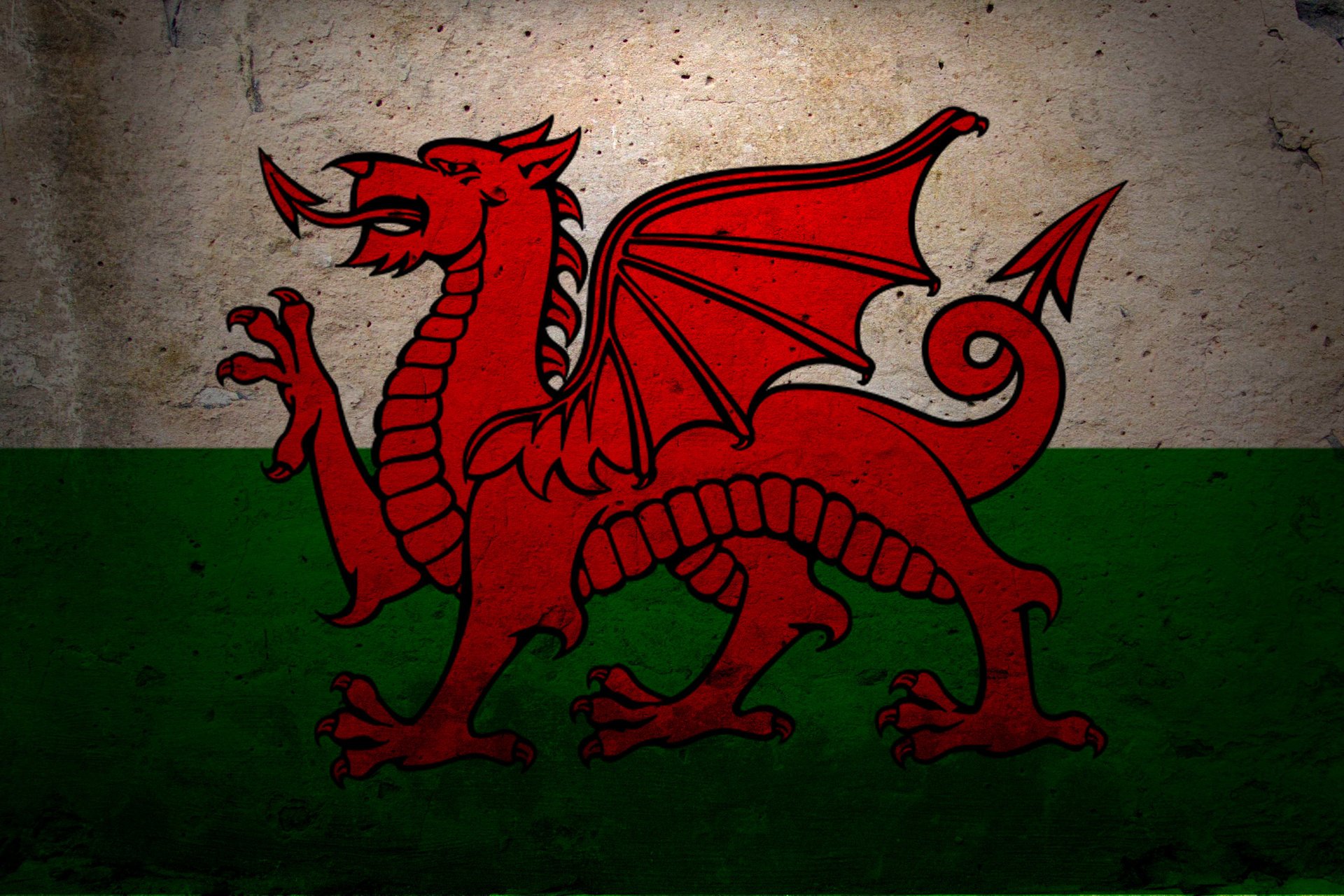 flagge wappen wales drache