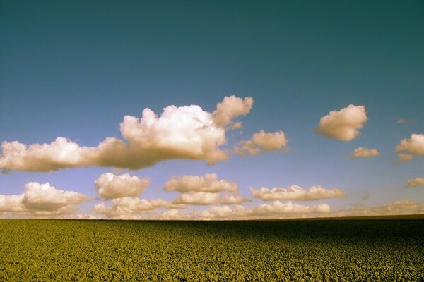 En el campo cae la luz del sol en el cielo corriendo nubes