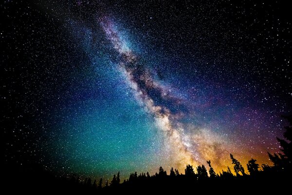 Via Lattea contro il cielo stellato