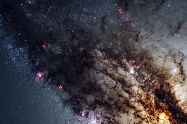 The image of the galaxy and stars in the infinite space