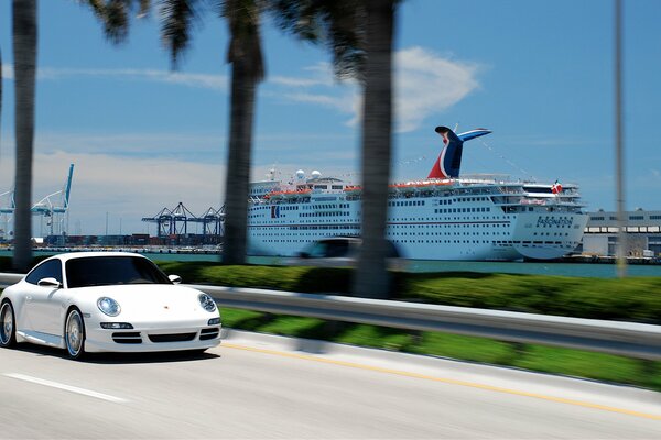 Everything for a beautiful life-yacht, Porsche and palm trees