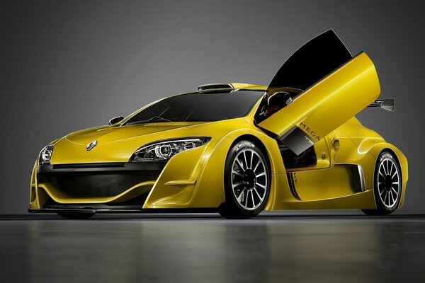 Yellow concept with an upward-folding door