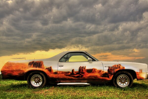 Hermosa foto de un coche de fabricación extranjera