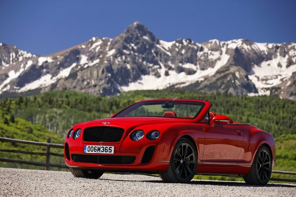 Red car with an open roof