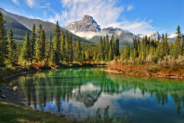 Canada lake forest mountains