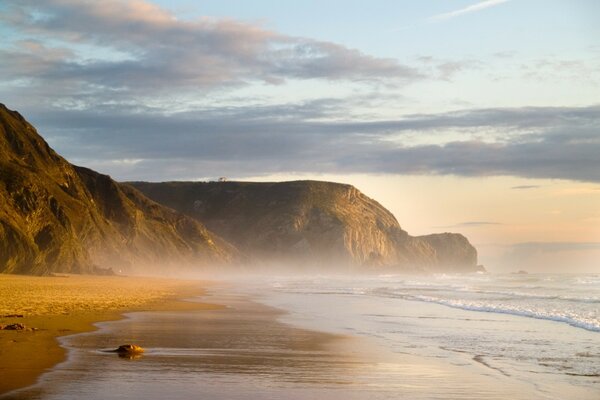 Hills by the sea and the sky