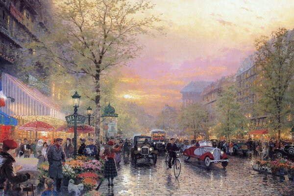 Ein Gemälde von Thomas Kincade, das Paris (Frankreich) zeigt