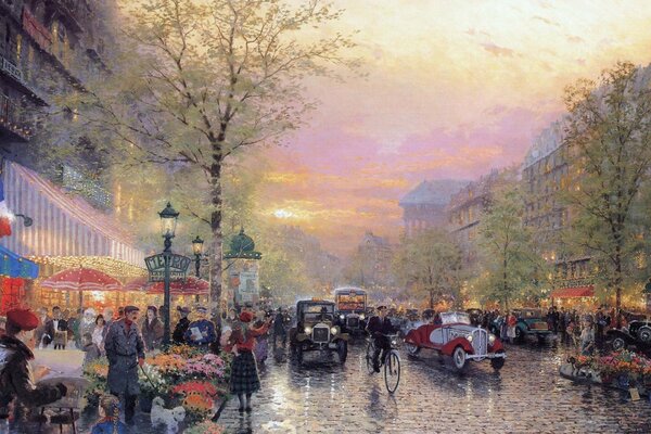 Tableau de Thomas Kinkade représentant Paris (France)