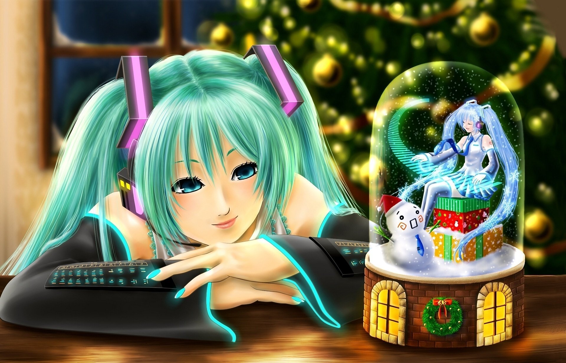 vocaloid girl hatsune miku souvenir tree spruce new year