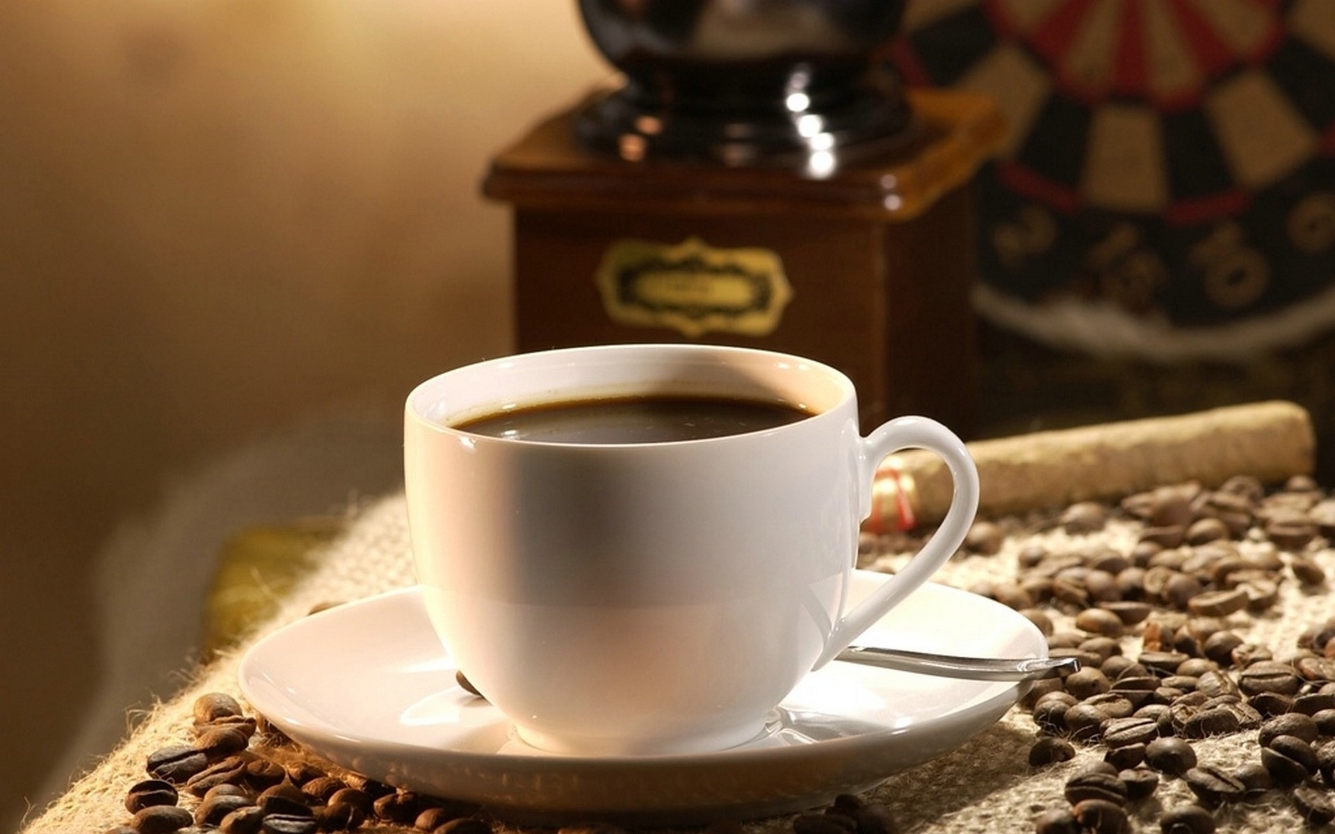 café cigarro grano taza