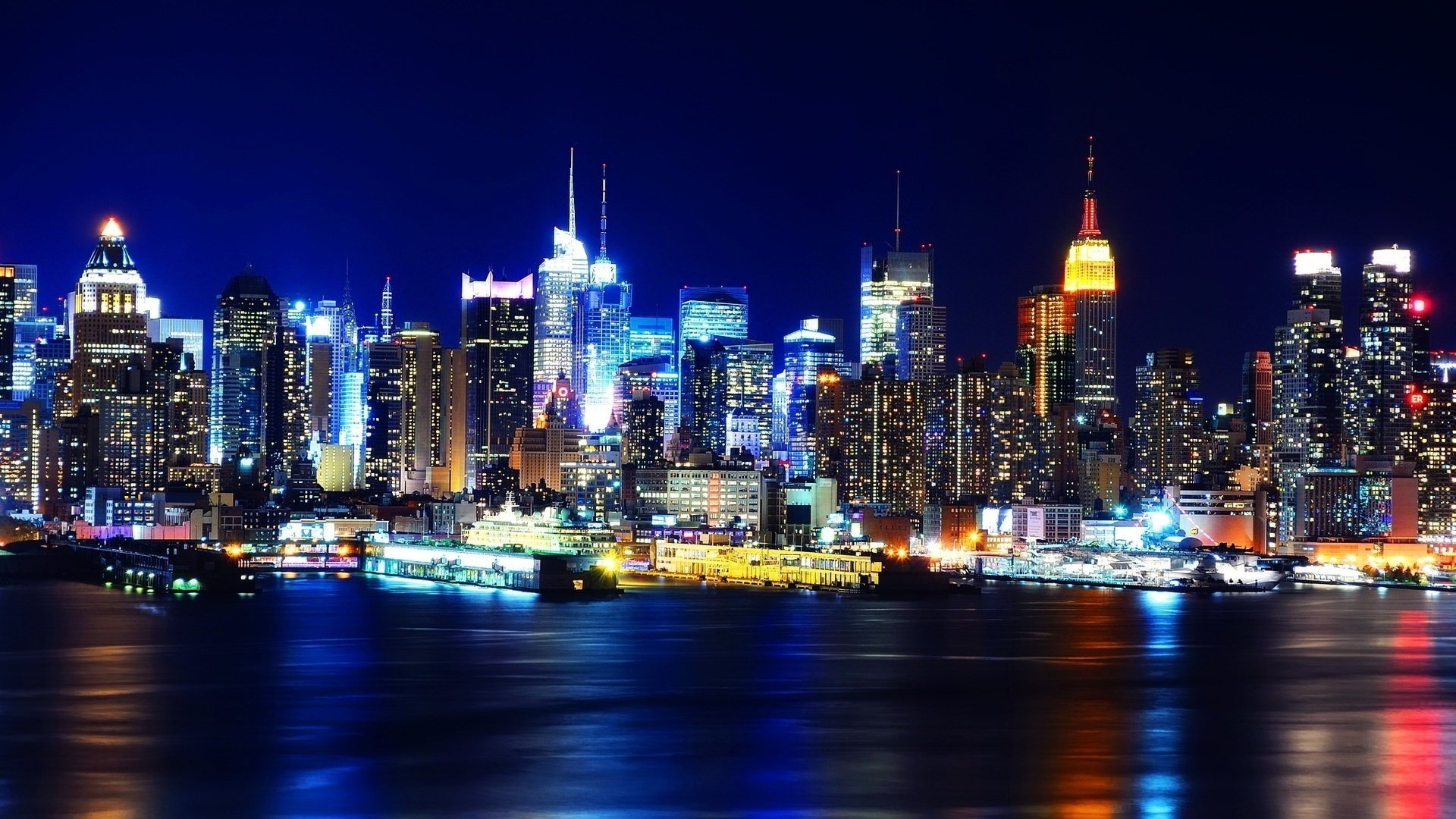 manhattan notte new york notte usa new york luci