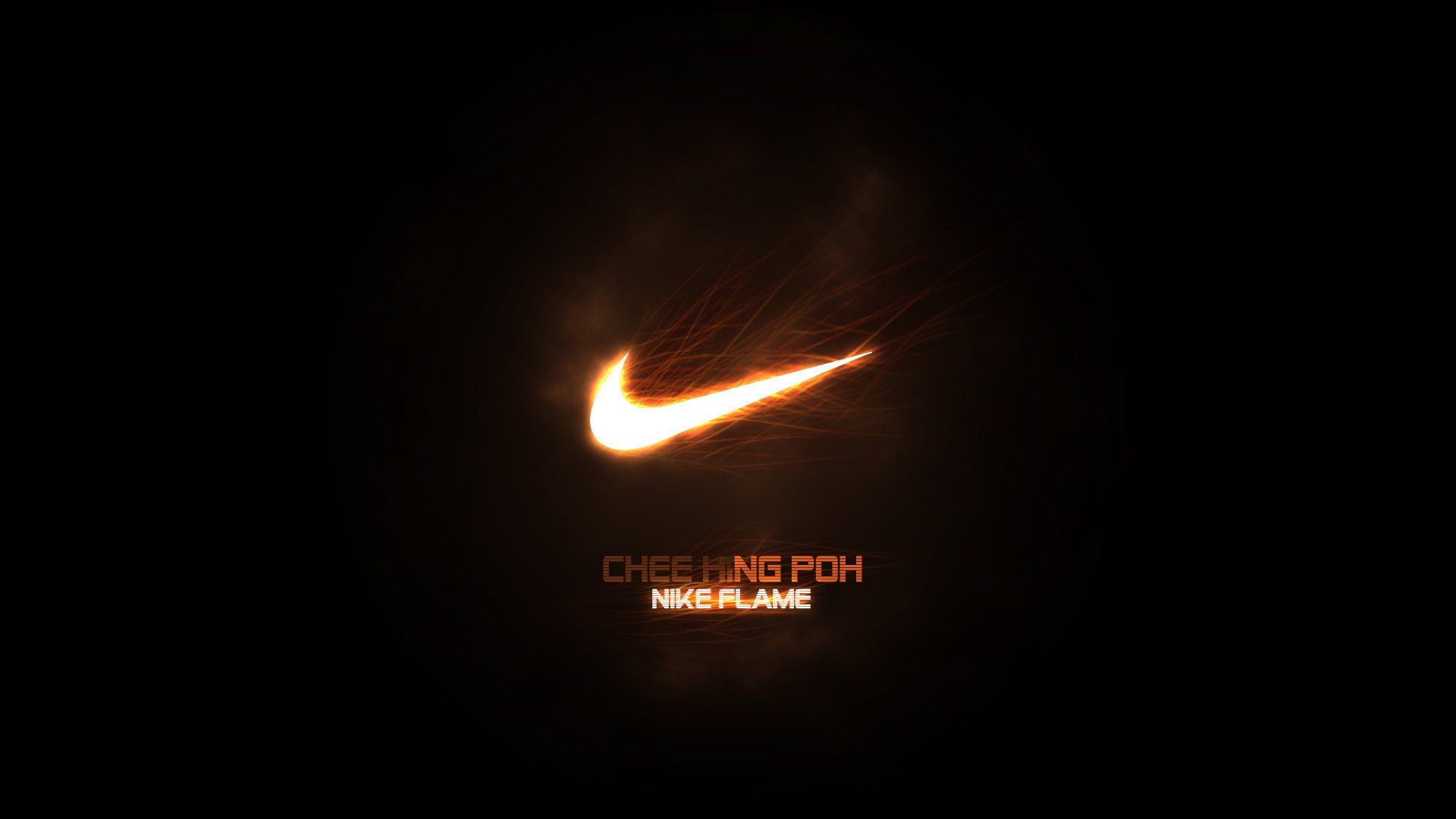 минимализм nike flame найк черный фон