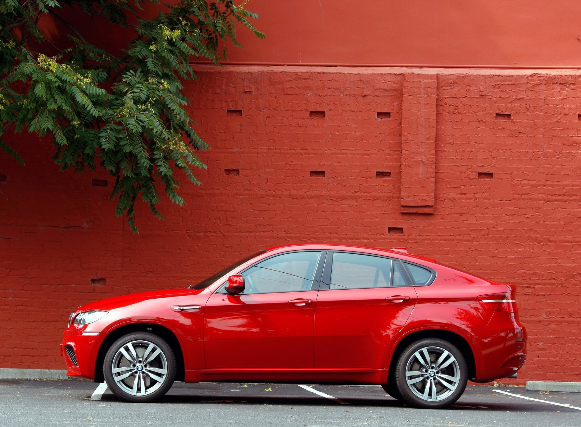 bmw auto x6 rosso parete