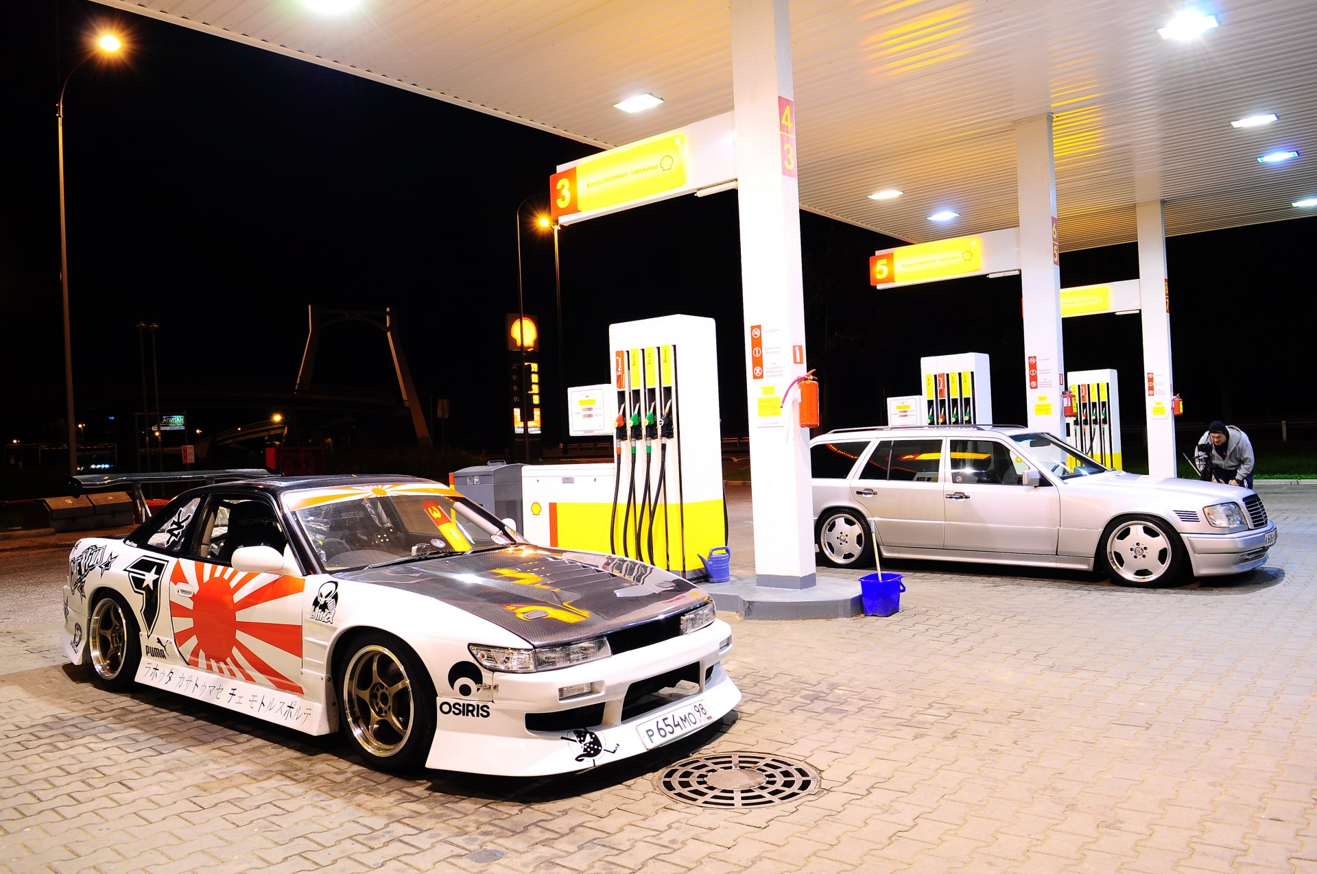 nissan s13 jdm mercedes tankowanie