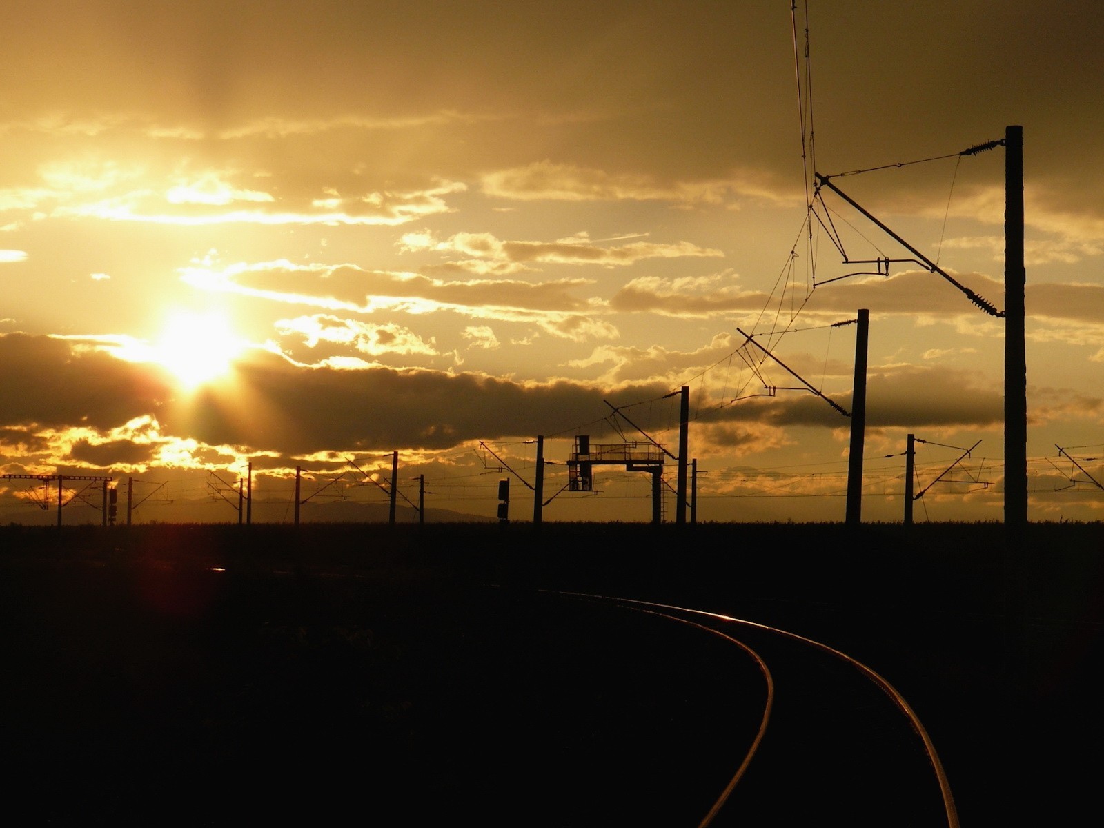 abend drähte weg straße