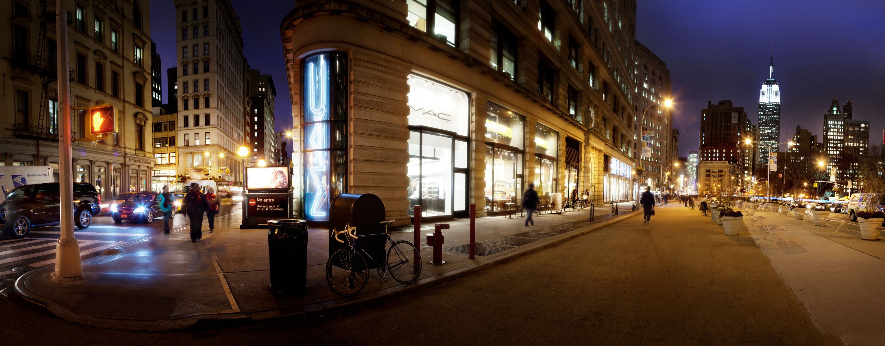 new york madison square park area panoramic nyc night night new york usa