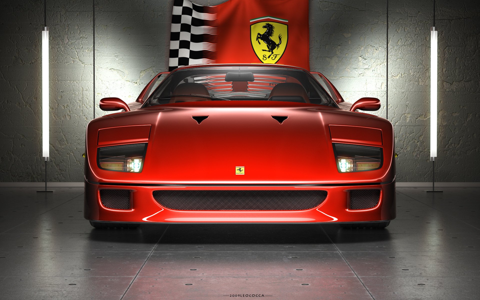 ferrarif40 czerwone logo