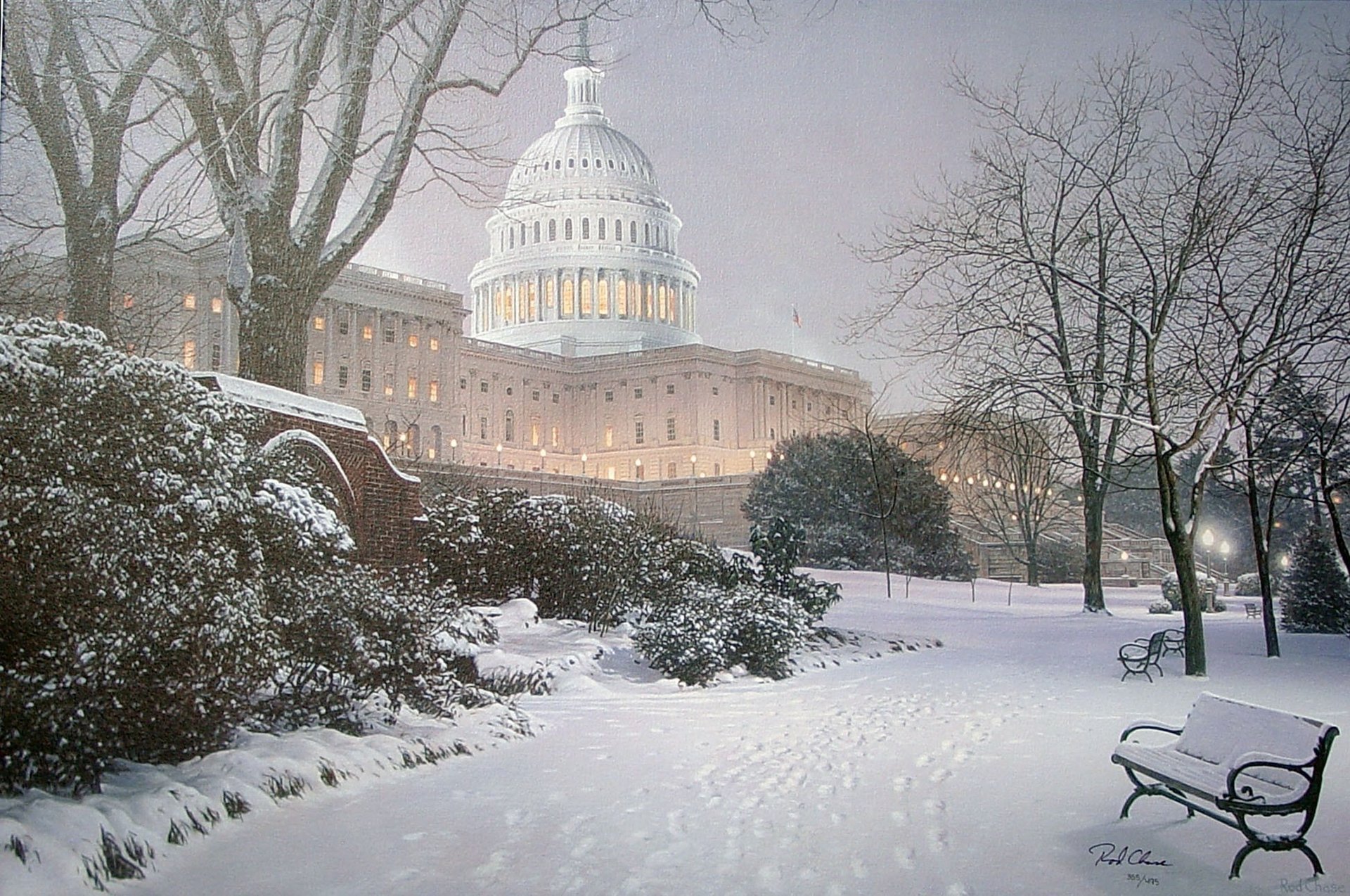 painting evening on the hill rod chase park the meeting place hill in the evening united states capitol