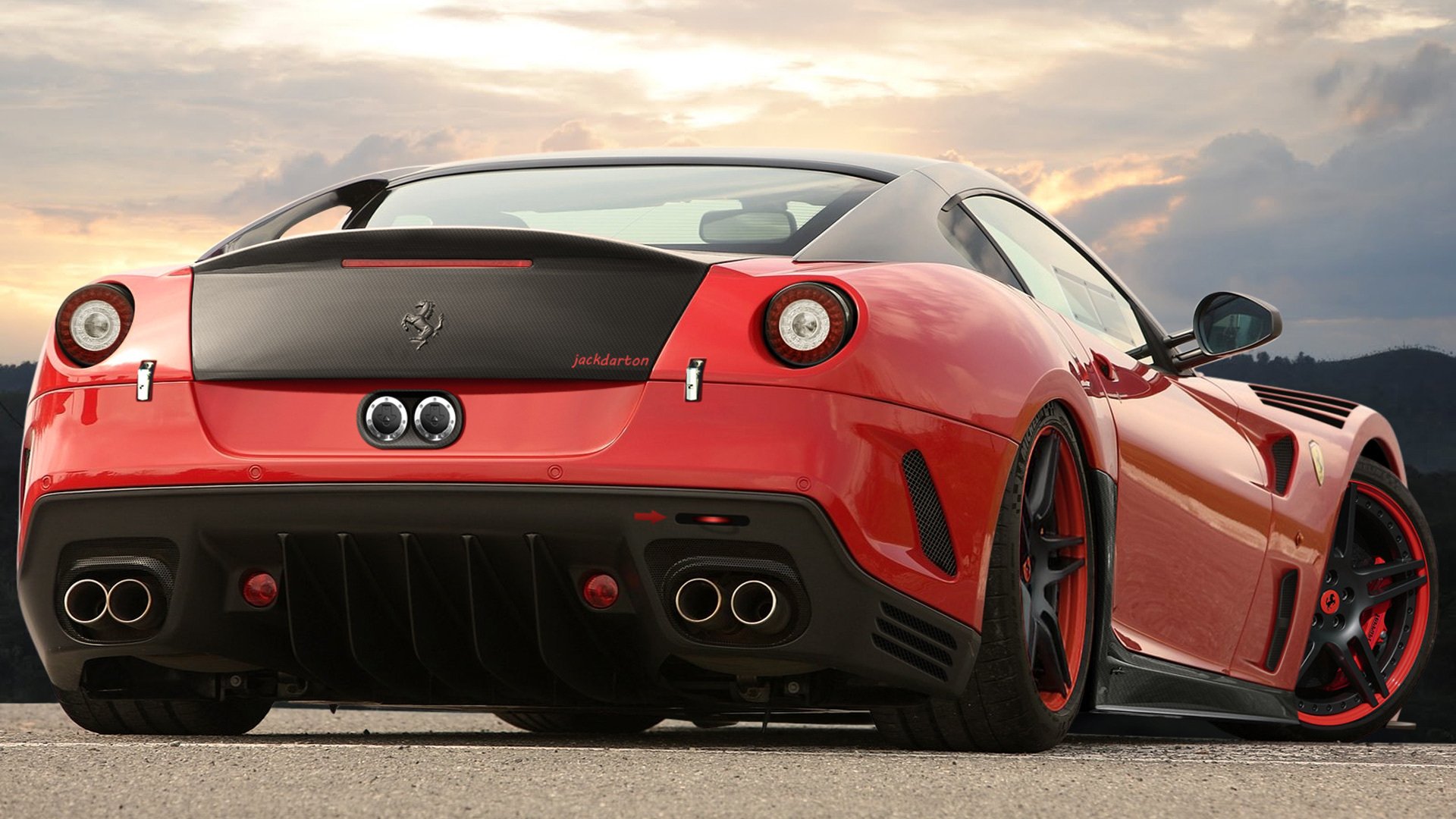 автомобиль машины street racing ferrari красная 599 gto