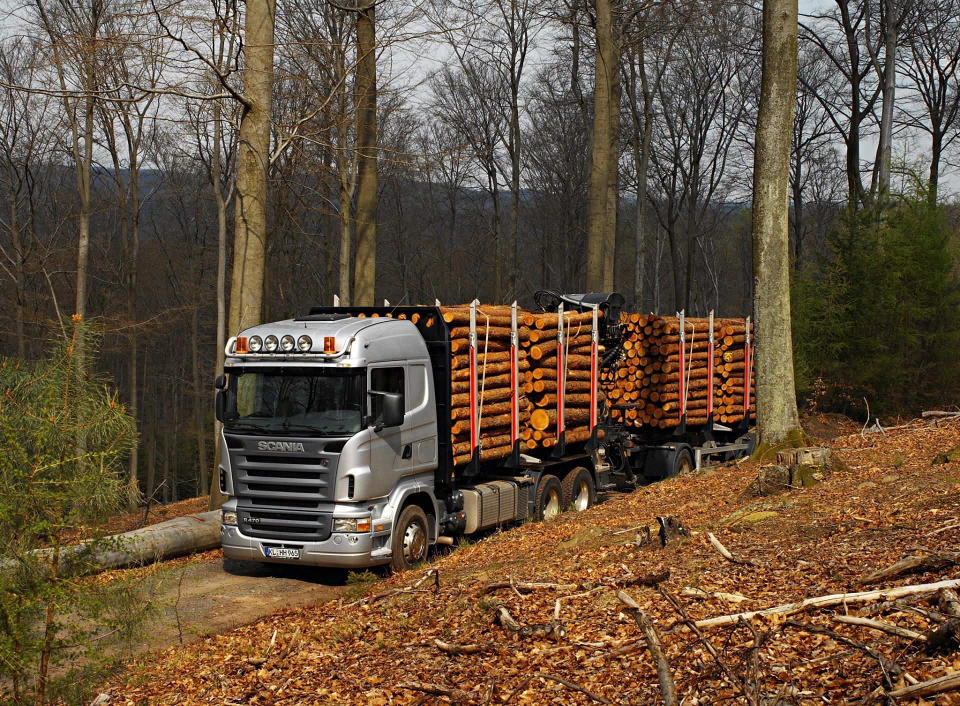 camión bosque naturaleza scania r470 camión forestal