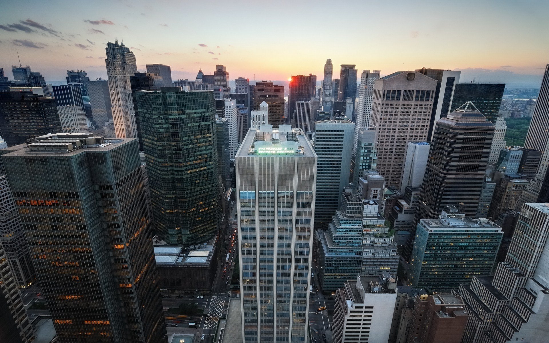 unset over midtown manhattan new york city new york nyc sunset usa