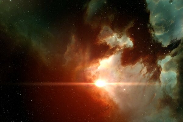 Spazio della nebulosa stellare alla luce dei pianeti