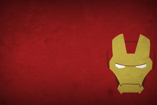 Sfondo minimalismo disegno maschera Iron Man