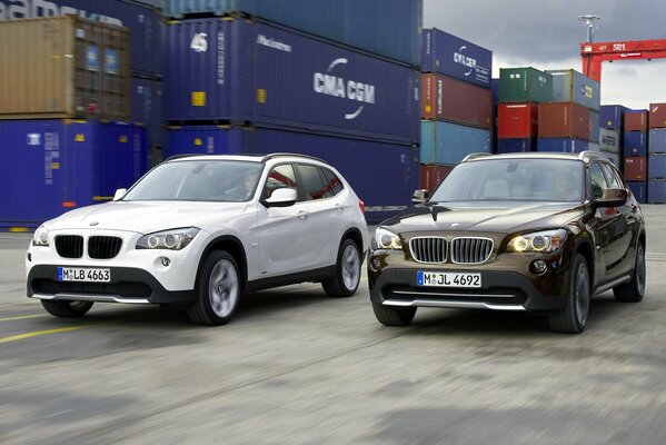 Two bmw cars compete