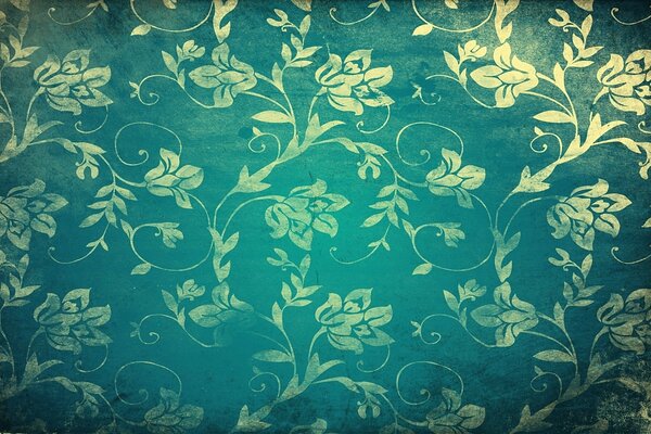 Emerald-colored fabric with a floral pattern