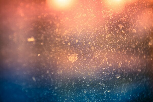 Fotografía macro de granos de polvo en la luz del sol